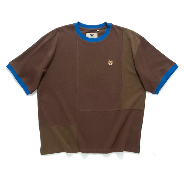 (TP1721) 窩夫格拼色滾邊Tee