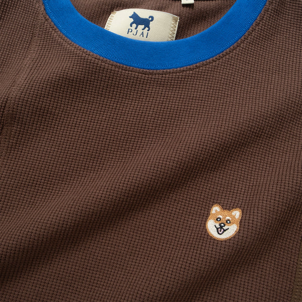 (TP1721) 窩夫格拼色滾邊Tee