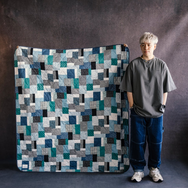 (YA483) 雙面可用圖案夾棉露營毯