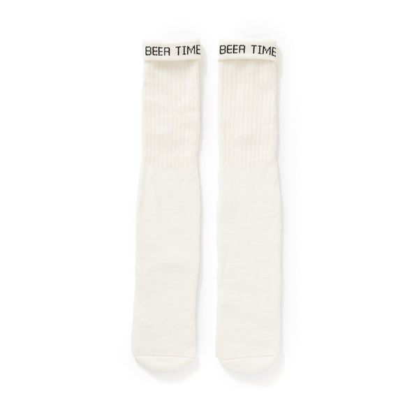 (SK077) Beer Time Message Rolled Socks