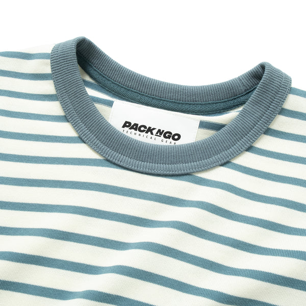 (TP1720) Stripe Pocket Long Sleeve Tee