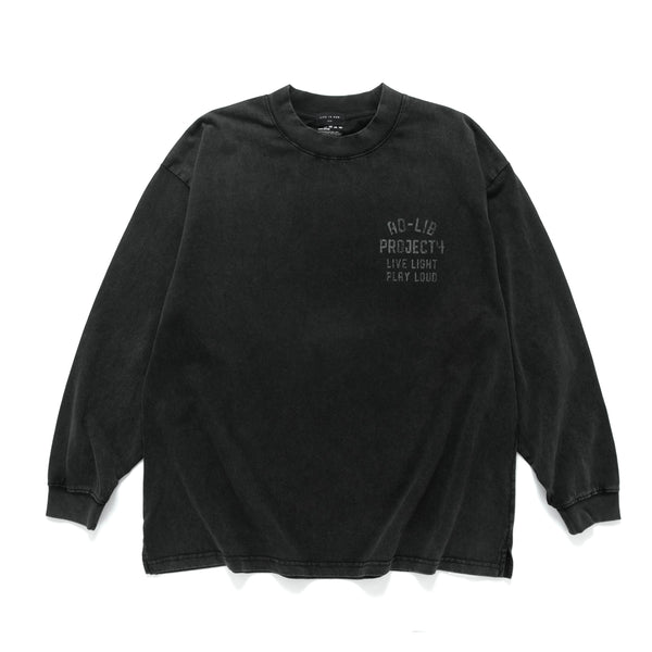 (EX647) Message Washed Long Sleeve Tee