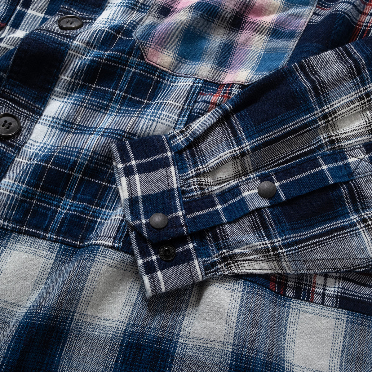 (ST560) Check Patchwork Shirt