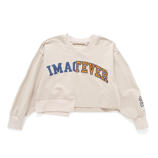 (SW522) 女裝短版拼接衛衣