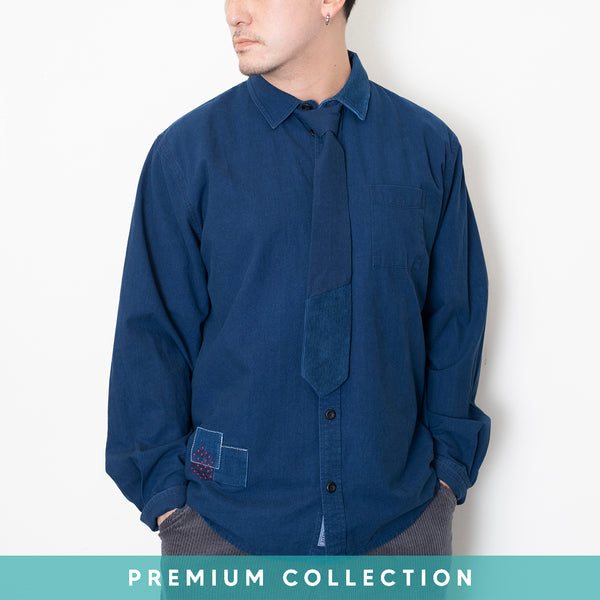 (ST481) Indigo Tie Shirt