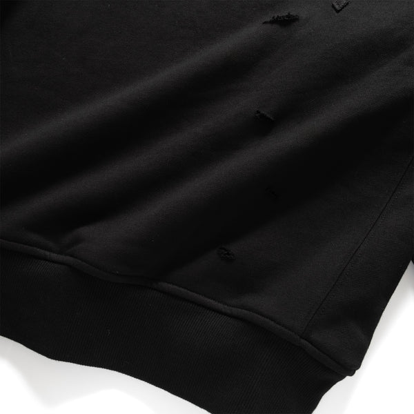 (SW469) 刺繡貼布破洞衛衣