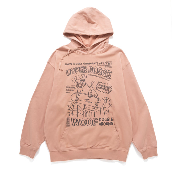 (ZW557) Skating Dog Graphic Hoodie