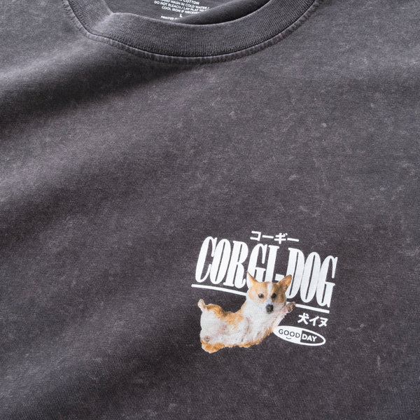 (ZT1855) Swimming Corgi Graphic Tee