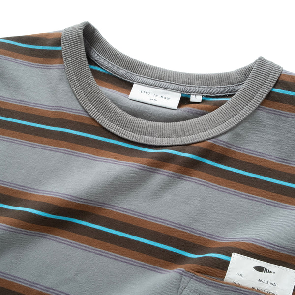 (TP1802) Stripes Pocket Tee