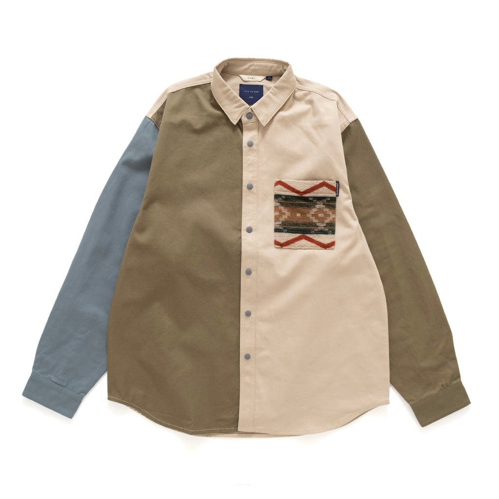 (YS351) Tribal Pocket Switch Color Shirt