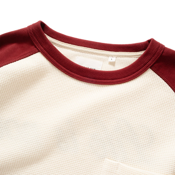 (TP1522) Message Embroidery Waffle Raglan Tee