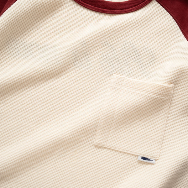 (TP1522) Message Embroidery Waffle Raglan Tee