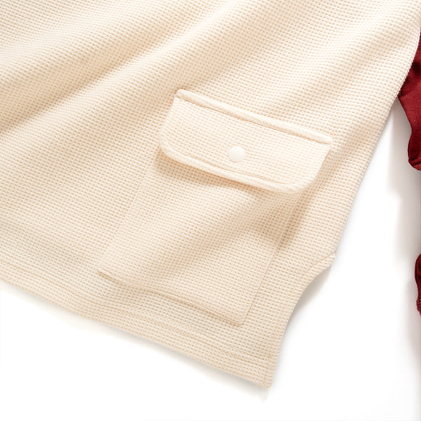 (TP1522) Message Embroidery Waffle Raglan Tee