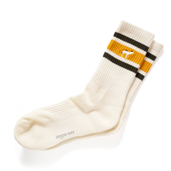 (ZA093) Cat Embroidery Stripes Socks