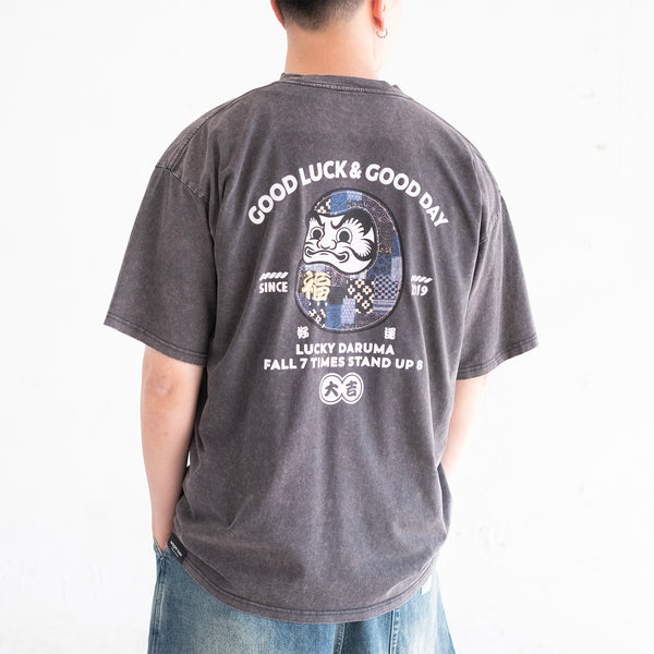 (ZT1859) Lucky Daruma Embroidery Tee
