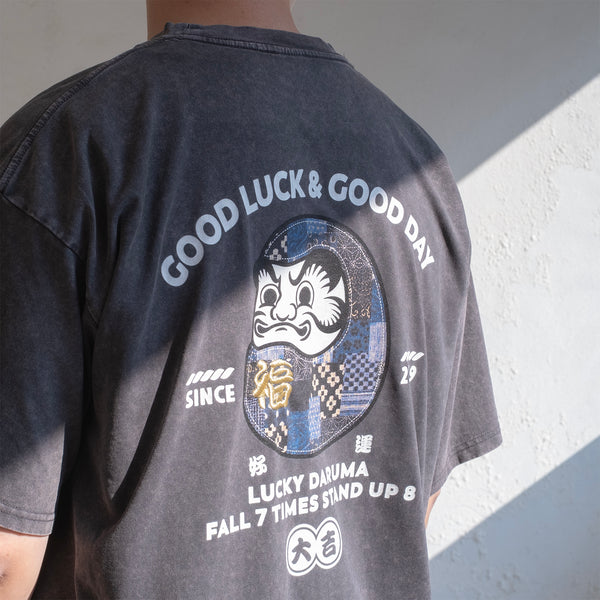 (ZT1859) Lucky Daruma Embroidery Tee