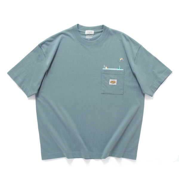 (ZT1840) Diving Woman 繡花口袋 Tee