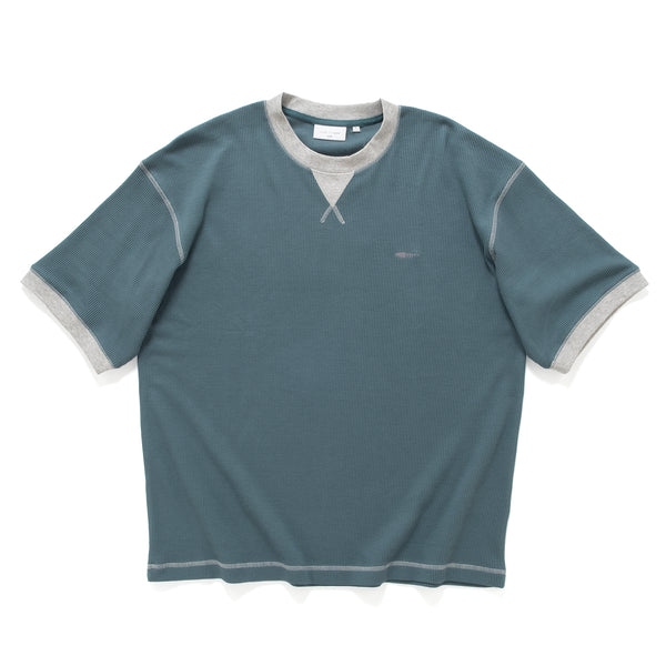 (TP1838) Contrast Rib Waffle Tee