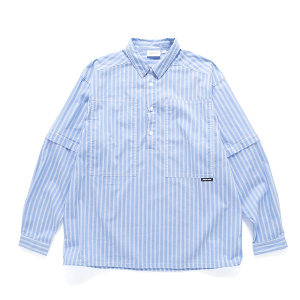 (ST528) 2 Ways Stripes Shirt