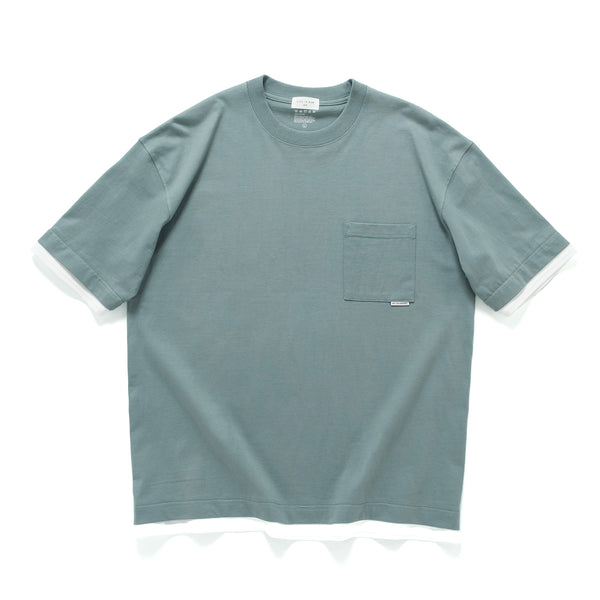 (ZT1861) Double Fake Layer Pocket Tee