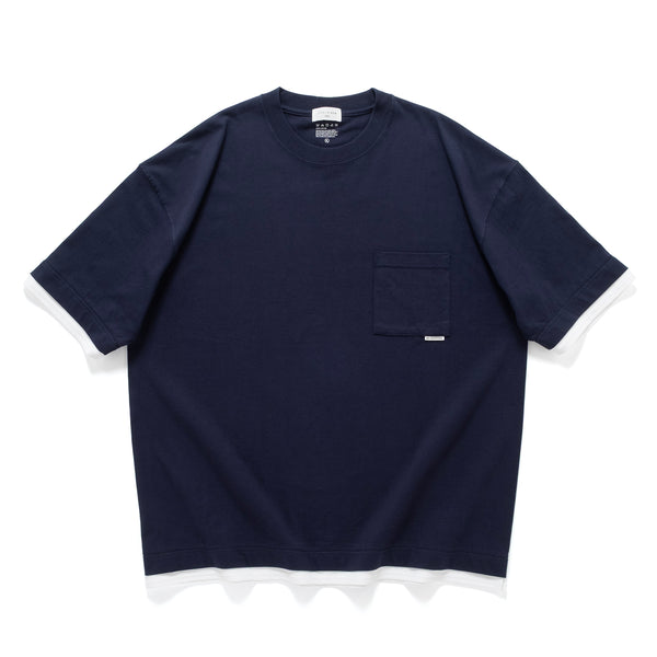 (ZT1861) Double Fake Layer Pocket Tee