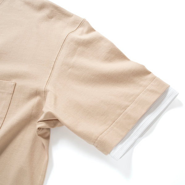 (ZT1861) Double Fake Layer Pocket Tee