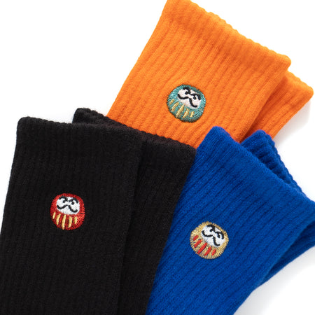 (SK087) College Colorblock Embroidery Socks