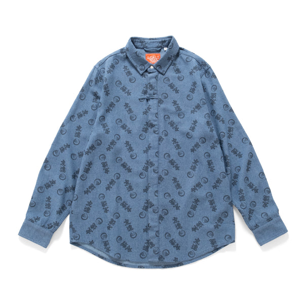 (EX571) Allover Print Denim Shirt