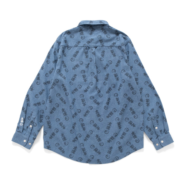 (EX571) Allover Print Denim Shirt