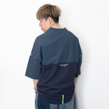 (TP1338) Contrast Cropped Sleeve Cool Touch Tech Tee