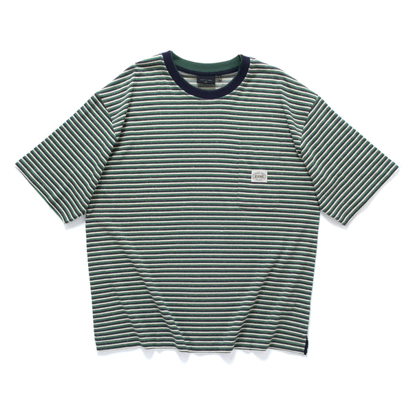 (TP1851) Double Collar Stripes Tee