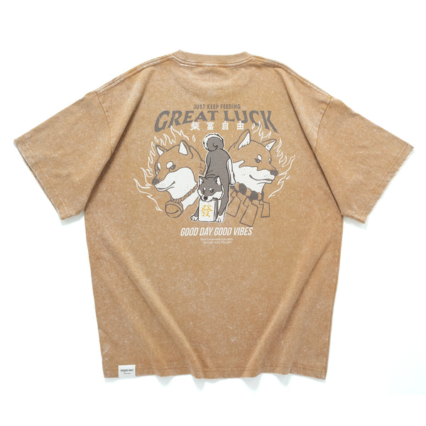 (ZT1897) Great Luck Shiba Graphic Tee