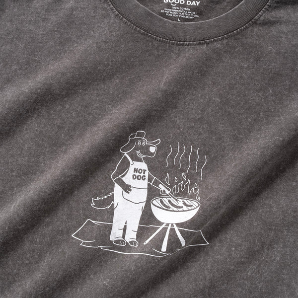 (ZT1646) Grilled Hot Dog Graphic Washed Tee