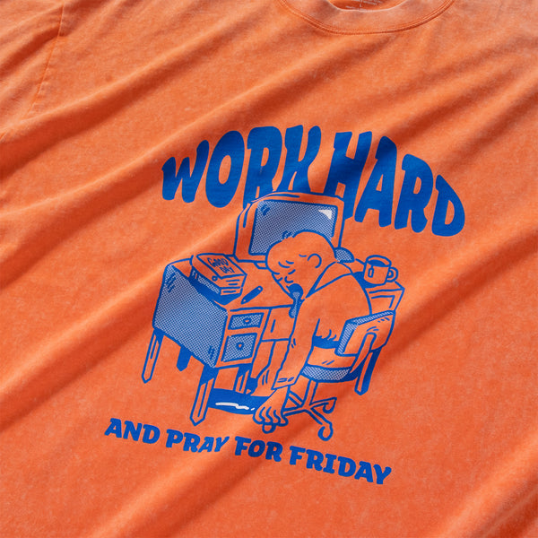 (ZT1648) Work Hard Graphic Washed Tee