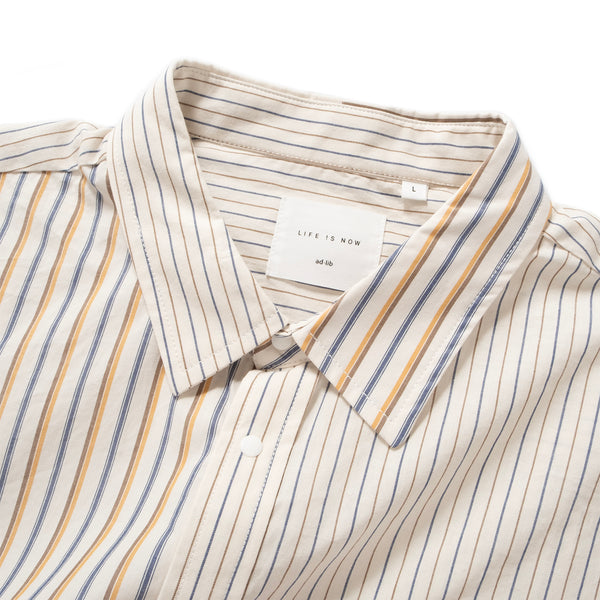 (ST451) Stripe Patchwork Short Sleeve Shirt