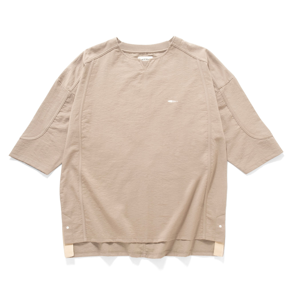 (TP1585) Cropped Sleeve Collar Tee