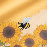 (ZT1382) Sunflower Embroidery Two Pockets Tee