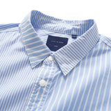 (ST378) Stripe Patchwork Short Sleeve Shirt