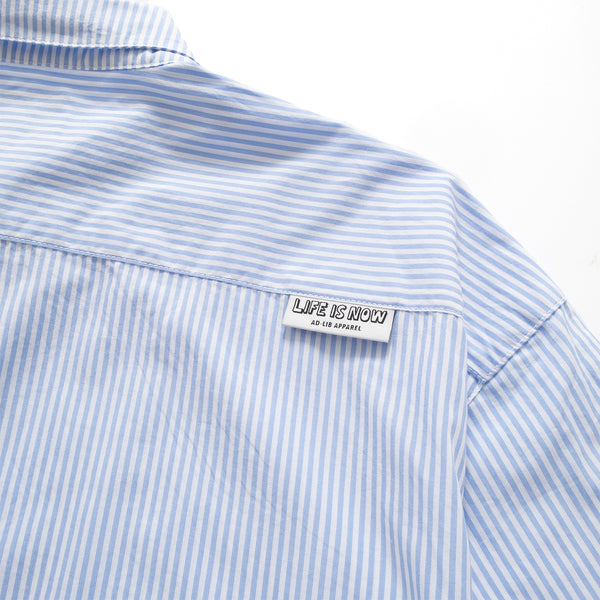 (ST378) Stripe Patchwork Short Sleeve Shirt