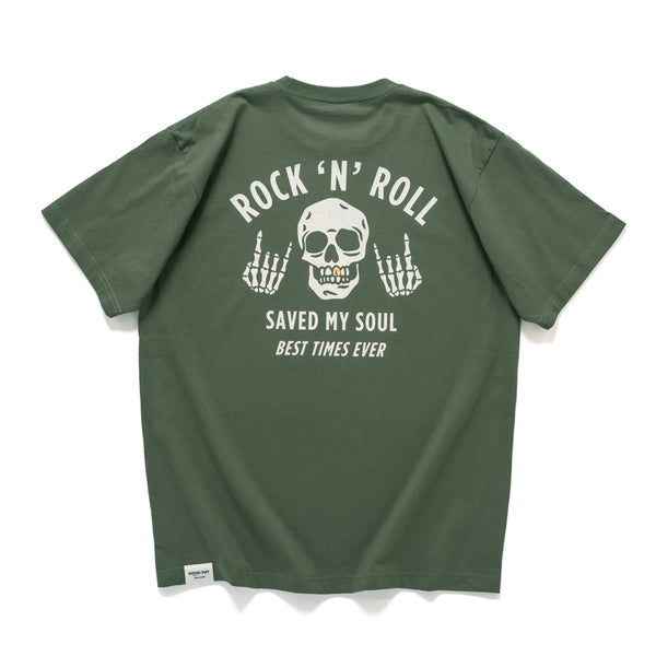(ZT1908) Gold Teeth Rock 'N' Roll Graphic Tee