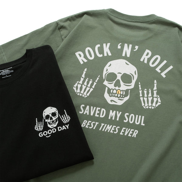 (ZT1908) Gold Teeth Rock 'N' Roll Graphic Tee