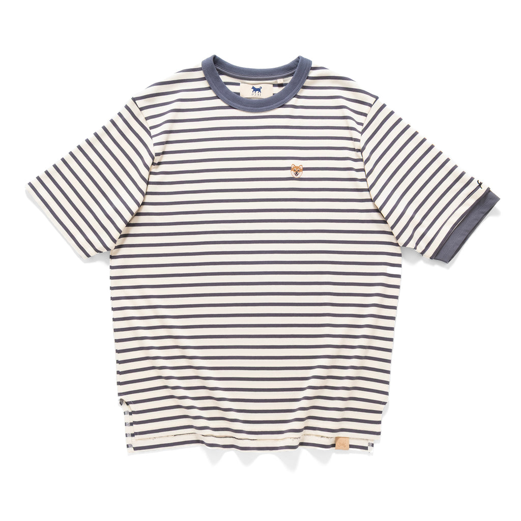 (TP1586) Stripe Layered Sleeve Tee