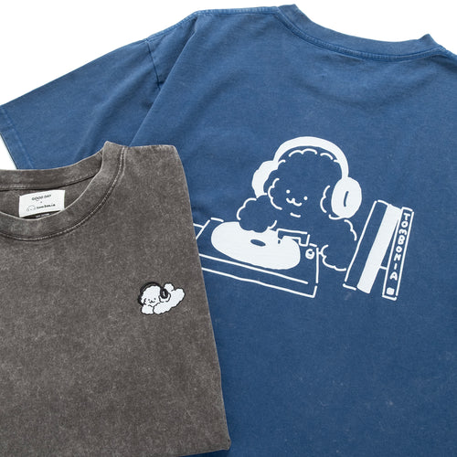 (EX594) Music Graphic Embroidery Washed Tee