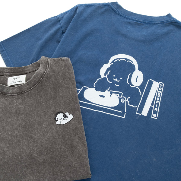 (EX594) Music Graphic Embroidery Washed Tee