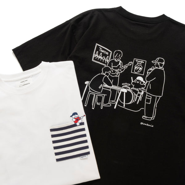 (EX592) Band Embroidery Pocket Tee