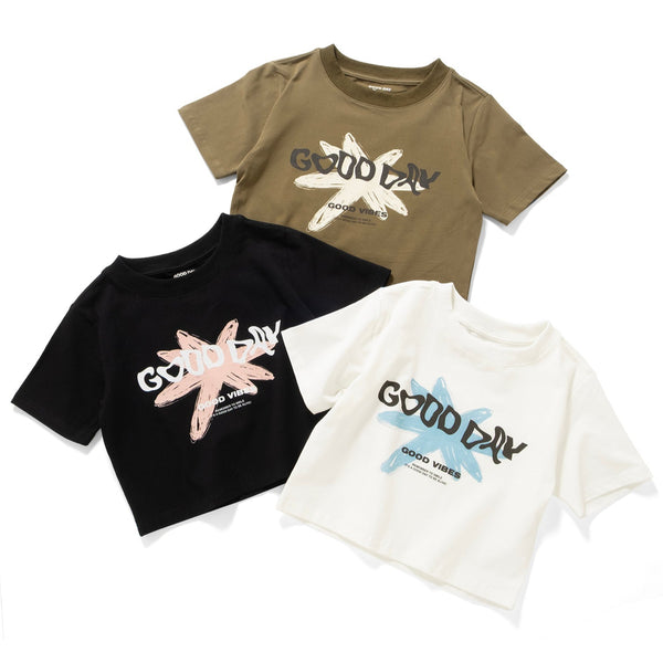 (ZT1677) Flower Graphic Cropped Tee