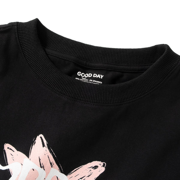 (ZT1677) Flower Graphic Cropped Tee