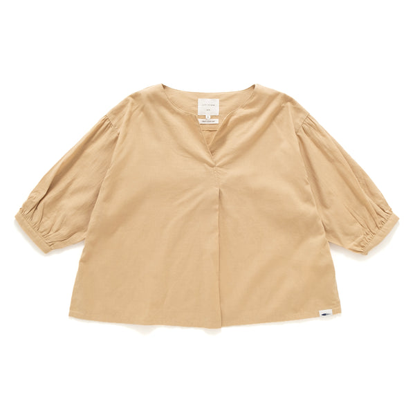 (BL002) V Neck Pleated Sleeve Blouse