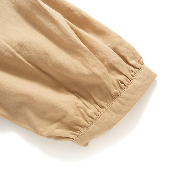 (BL002) V Neck Pleated Sleeve Blouse