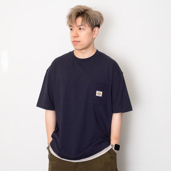(ZT1674) Stitching Fake Layer Pocket Tee